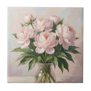 Rosa Pfingstrosenstrauß Romantische Blumen  Fliese