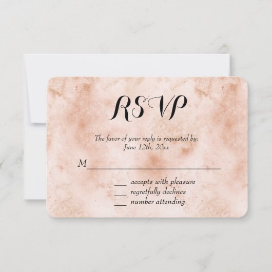 Rosa Pfirsich Abstrakte UAWG RSVP Karte (Vorderseite)