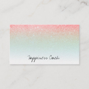 *~* ROSA PFIRSICH-AQUA weißer Ombre Visitenkarte