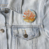 Rosa Pfirsich-Baum Van Gogh im Blüten-Knopf Button (Beispiel)