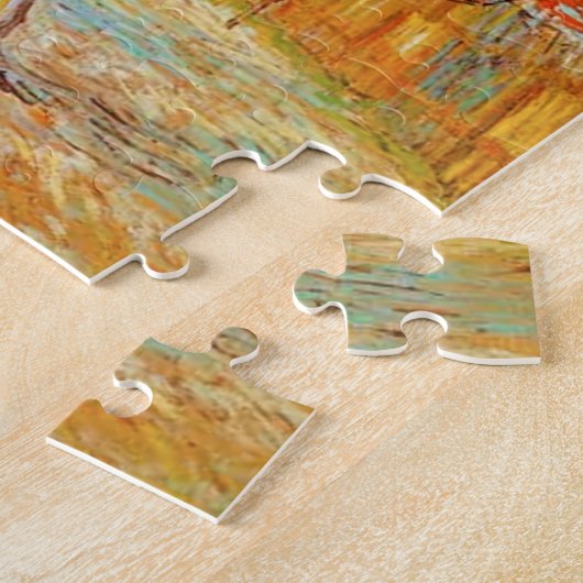 Rosa Pfirsich-Baum Van Gogh im Blüten-Puzzlespiel Puzzle (Seite)