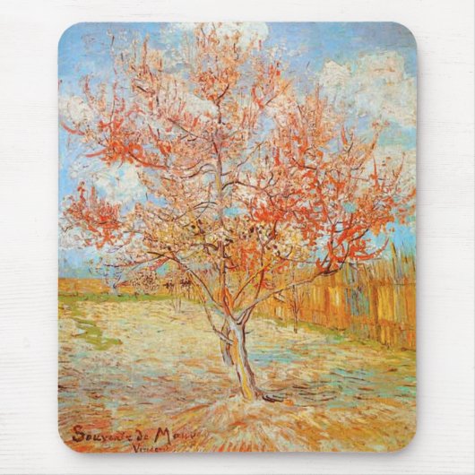 Rosa Pfirsich-Baum Van Gogh in der Mousepad (Vorne)