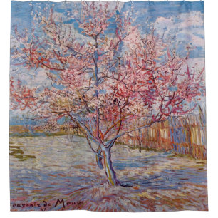 Rosa Pfirsich-Baum-Van- Goghkunst-Malerei Duschvorhang