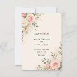 Rosa Pfirsich Blumen Hochzeit Termin vormerken Save The Date