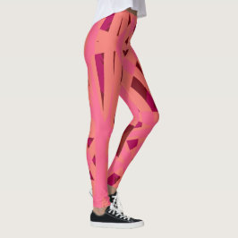 Rosa Pfirsich Braun Kunst-Déco Leggings