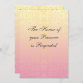 Rosa Pfirsich-Damast-kundenspezifische Einladung (Vorne/Hinten)