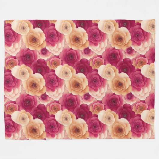 Rosa Pfirsich Fleecedecke (Vorderseite (Horizontal))
