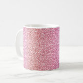 Rosa Pfirsich-Kunstglitter Kaffeetasse (Vorderseite Links)