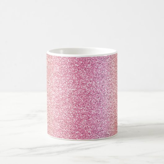 Rosa Pfirsich-Kunstglitter Kaffeetasse (Mittel)