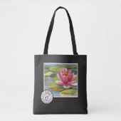 Rosa-Pfirsich Lilie auf gelbgrüner Tasche (Vorderseite)