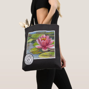 Rosa-Pfirsich Lilie auf gelbgrüner Tasche