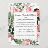 Rosa Pfirsich Magnolia Blumenzwiebeln Einladung (Vorne/Hinten)