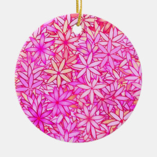 Rosa, Pfirsich, Orchideen und Korallen Blume Keramikornament
