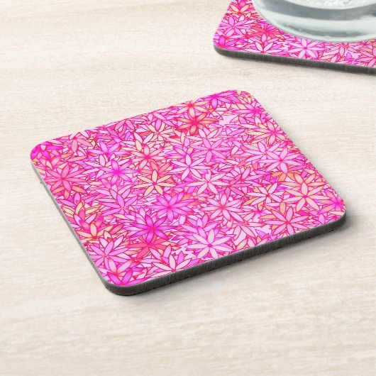 Rosa, Pfirsich, Orchideen und Korallen Blume Untersetzer (Linke Seite)