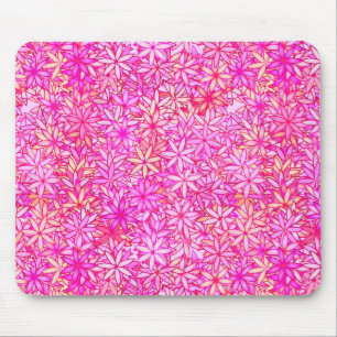Rosa-, Pfirsich-, Orchideen- und Korallen-Blumen Mousepad