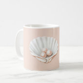 Rosa Pfirsich-Rosa Perlen Schale Kaffeetasse (Vorderseite Links)