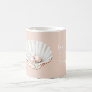 Rosa Pfirsich-Rosa Perlen Schale Kaffeetasse