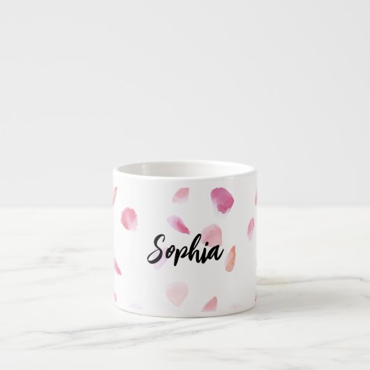 Rosa Pfirsich-Rosenblüten Floral Espressotasse (Vorderseite)