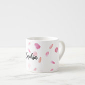 Rosa Pfirsich-Rosenblüten Floral Espressotasse (Vorderseite Rechts)