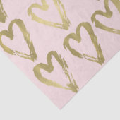 Rosa Pfirsich-und Goldherzen Seidenpapier (Detail)