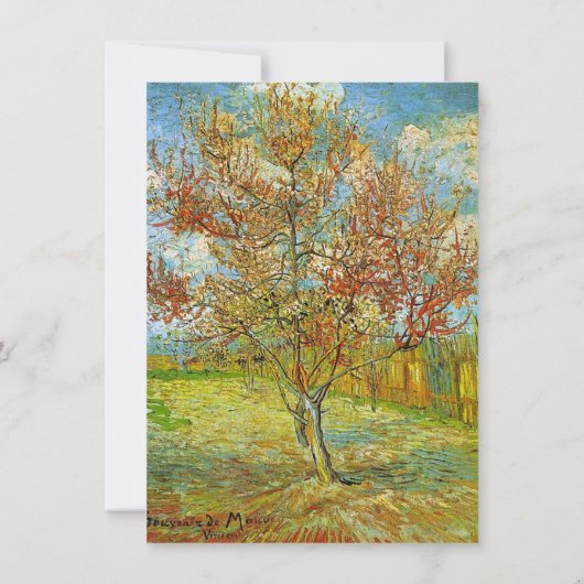 Rosa Pfirsichbaum im Blossom Einladung zur Hochzei (Rückseite)