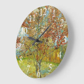 Rosa Pfirsichbaum im Blossom Erinnerung an Mauve Große Wanduhr (Winkel)