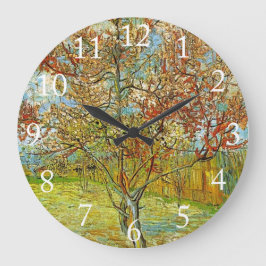 Rosa Pfirsichbaum im Blossom Erinnerung an Mauve Große Wanduhr