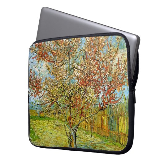 Rosa Pfirsichbaum in Blossom Erinnerung an Mauve. Laptopschutzhülle (Vorderseite Links)