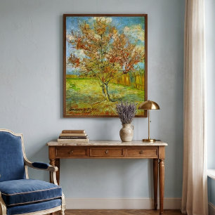 Rosa Pfirsichbaum in Blüten von Vincent van Gogh Poster