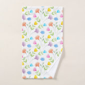 Rosa Pfirsichblau Gelbe Pflaume Blumenmuster Badhandtuch Set (Handtuch)