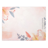 Rosa Pfirsichblauer Korallenblume vom Schreibtisch Notizblock (Vorderseite)