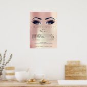 Rosa Pfirsichblume Makeup Augen Lashes Preise Poster (Küche)