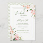 Rosa Pfirsichblüte Elegantes Brautparty Einladung (Vorne/Hinten)