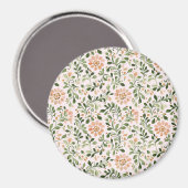 Rosa Pfirsichblüten Grüne Blätter Magnet (Vorderseite/Rückseite)
