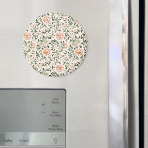 Rosa Pfirsichblüten Grüne Blätter Magnet