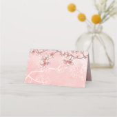 Rosa Pfirsichblüten Romantische Floralien Asiatisc Platzkarte (Rückseite)