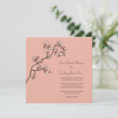 Rosa Pfirsichblüten Sakura Chinesische Hochzeit Ei Einladung (Stehend Vorderseite)