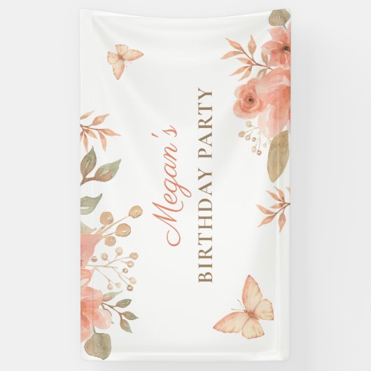 Rosa Pfirsiche Banner (Vertikal)