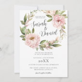 Rosa Pfirsichfarben Elegante Hochzeit Einladung (Vorderseite)