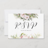 Rosa Pfirsichfarben Elegante Hochzeit RSVP Karte (Vorderseite)