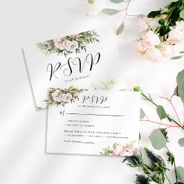 Rosa Pfirsichfarben Elegante Hochzeit RSVP Karte