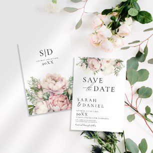Rosa Pfirsichfarben Elegante Hochzeit Save The Date