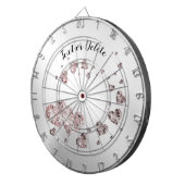 Rosa Pfirsichfarben Gestricke geometrische Formen Dartscheibe (Vorderseite rechts)