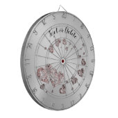 Rosa Pfirsichfarben Gestricke geometrische Formen Dartscheibe (Vorderseite Links)