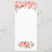 Rosa Pfirsichfarben Hochzeit Gold Menükarte (Rückseite)