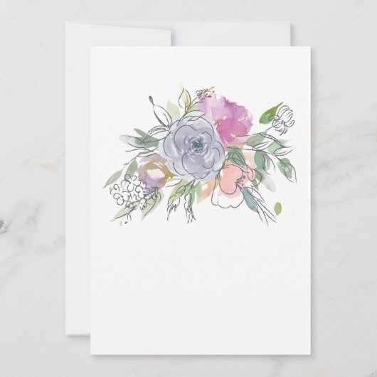 Rosa Pfirsichfarben Lila Christliche Hochzeit mit Einladung (Rückseite)