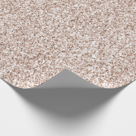 Rosa Pfirsichfarben Rose Glitzer Geschenkpapier (Ecke)