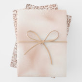 Rosa Pfirsichfarben Rose Glitzer   Geschenkpapier Set (Beispiel)