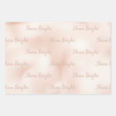 Rosa Pfirsichfarben Rose Glitzer Sparkasse Geschenkpapier Set (Vorderseite)