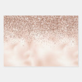 Rosa Pfirsichfarben Rose Gold Glitzer Punkte Geschenkpapier Set (Vorderseite 2)